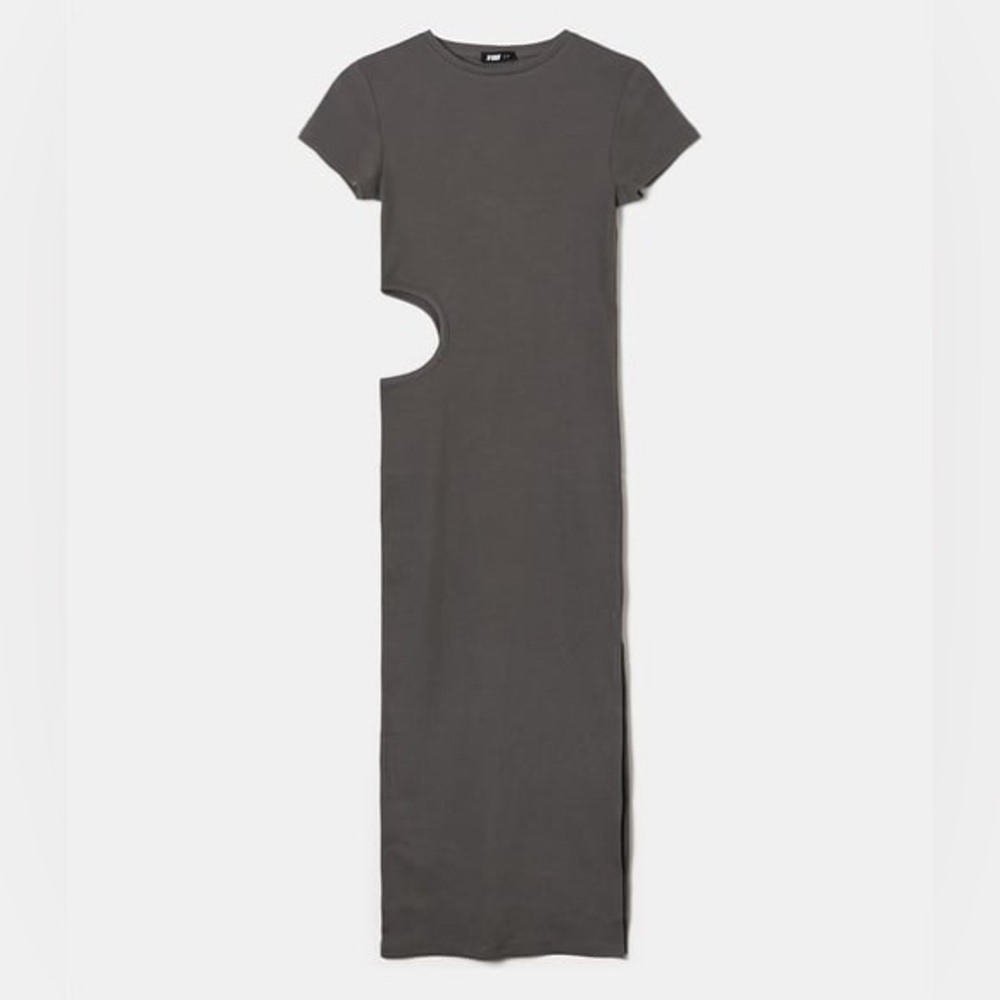 Tally Weijl Cut Out Midi Dress, Size XS, Color Gray